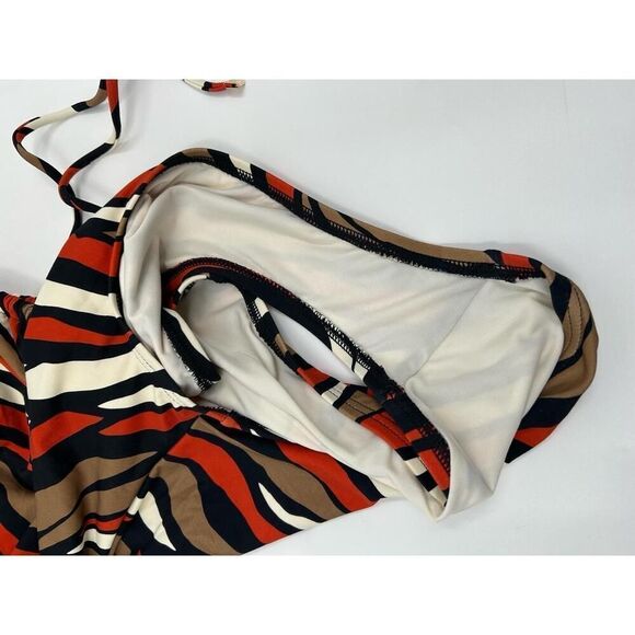 NWT Michael Michael Kors MM9F1074 One-Shoulder Zebra Swimsuit Size 10 - Picture 12 of 12